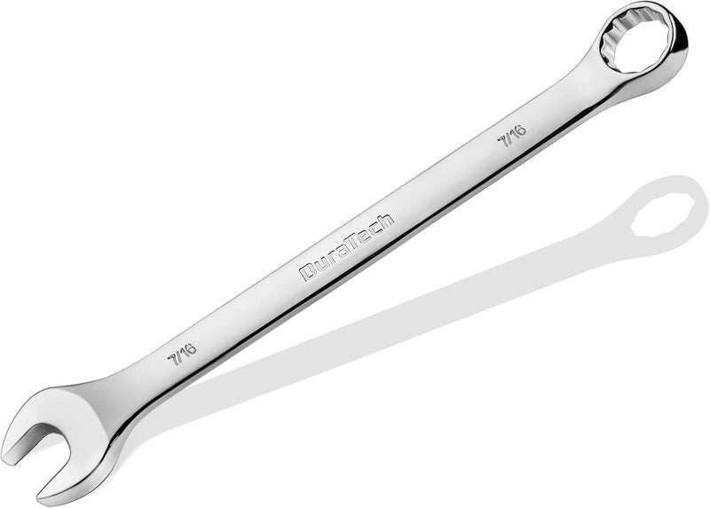 DURATECH 7/16" Combination Wrench, SAE, CR-V Constructed with Mirror Polish, 12-Point, 15-Degree Offset - Image 1